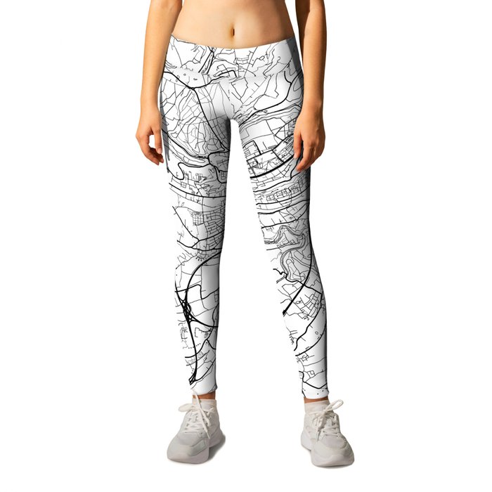 Luxembourg Map White Leggings