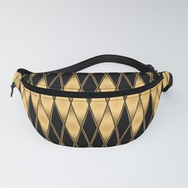 Seamless gold and black shapes pattern Fanny Pack