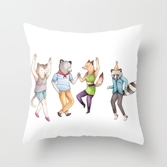 Party Animals Throw Pillow