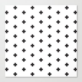 Black & White Scandi Cross Pattern Canvas Print