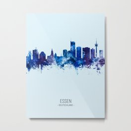 Essen Germany Skyline Metal Print | Cityscape, Germany, Skyline, Essen, Painting, Tompsett, Michaeltompsett, 7052, Watercolor 
