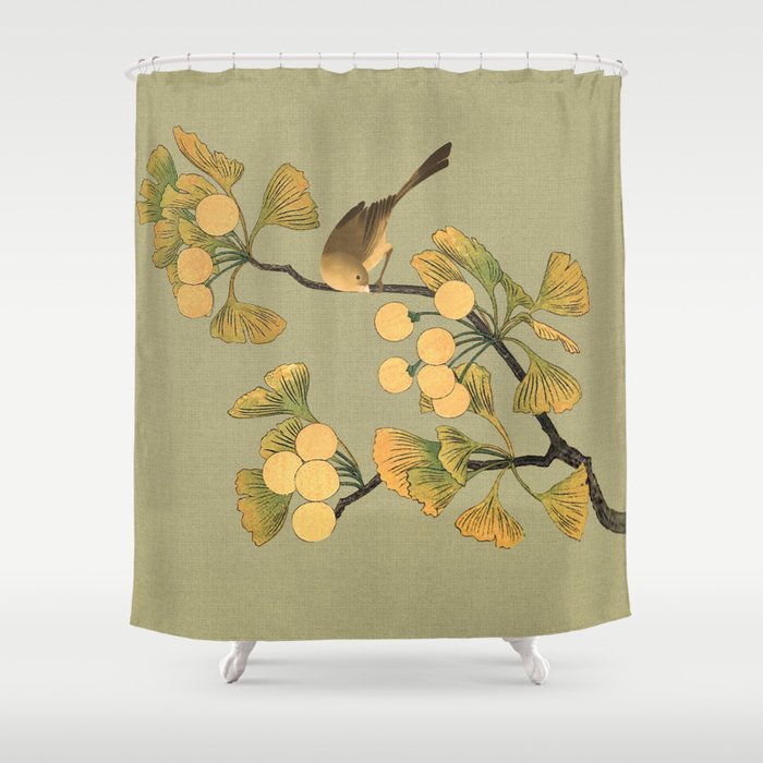 Bird In Ginkgo Tree Shower Curtain By, Pierre Deux Shower Curtain