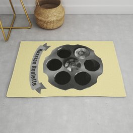 Russian roulette Rug | Clip, Gun, Russian, Game, Funny, Bullet, Retro, Drum, Revolver, Moscow 