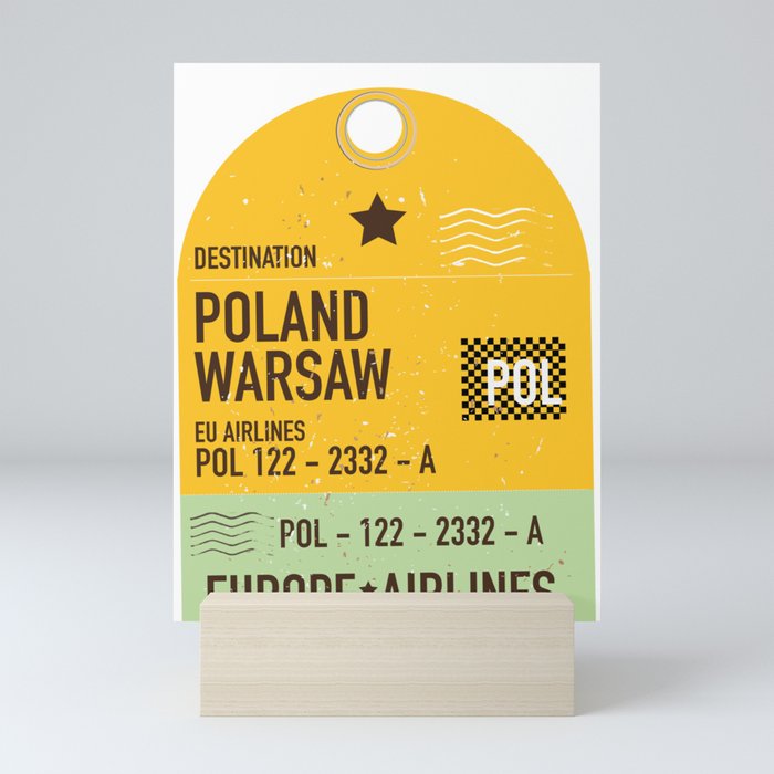 Poland Warsaw travel Ticket Mini Art Print