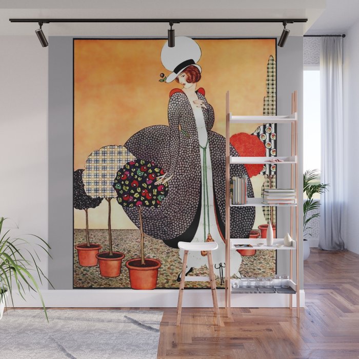 Art Deco Design “Fabric Orchard” Wall Mural by Patricia