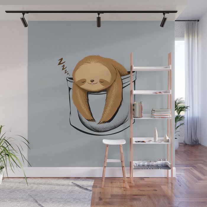 Sloth in a Pocket Wall Mural