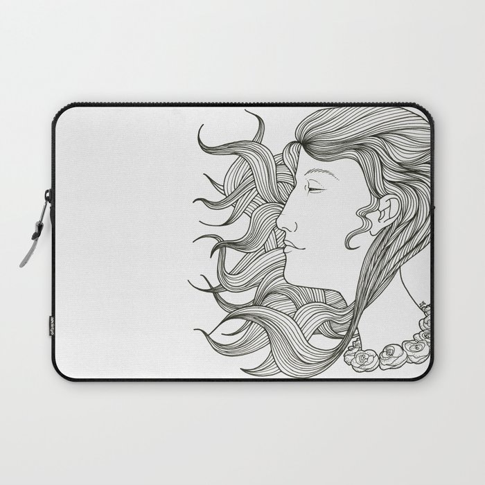 Girl with a Rose Necklace Laptop Sleeve