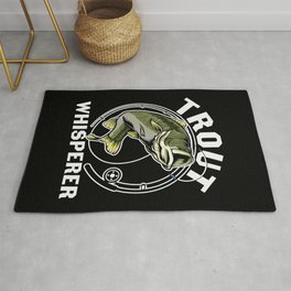 Trout Whisperer Funny Fishing Area & Throw Rug