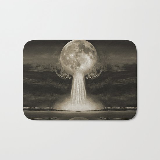 Waterfall Moon Sepia Bath Mat