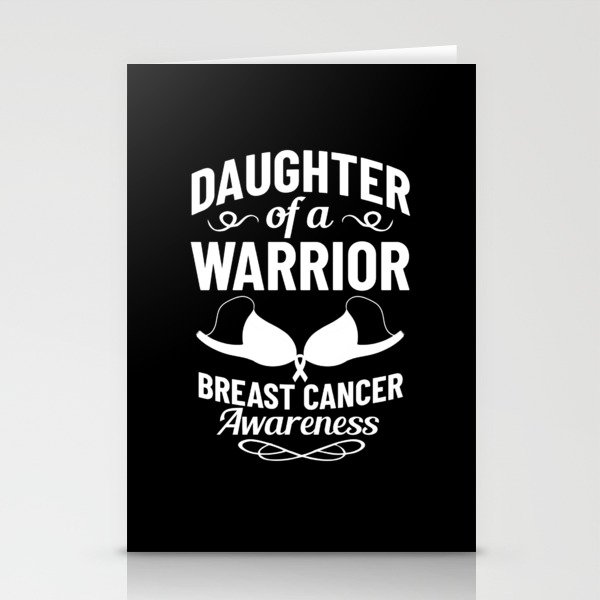 Breast Cancer Ribbon Awareness Pink Quote Stationery Cards