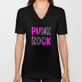 Punk Rock Design V Neck T Shirt