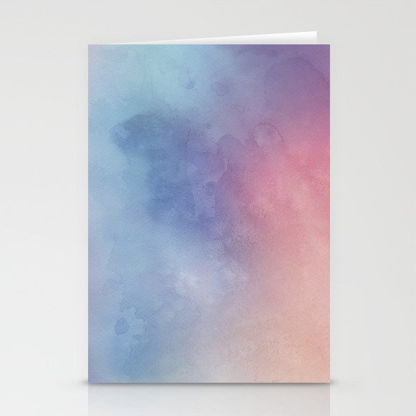 Pastel Blue Pink Painted Surface Colorful Watercolor Stationery Cards