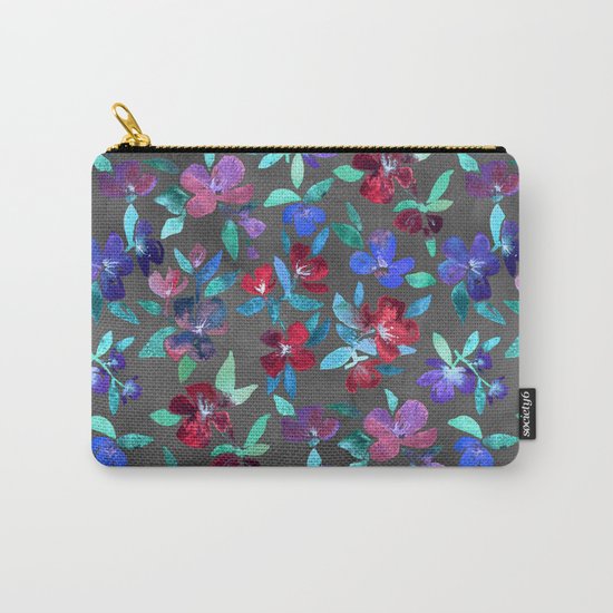 Blossoms in Cherry, Plum and Purple Carry-All Pouch