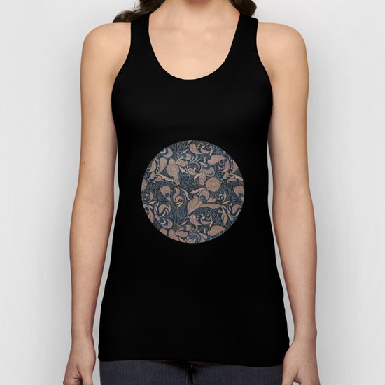 Carved Floral Pattern Unisex Tank Top