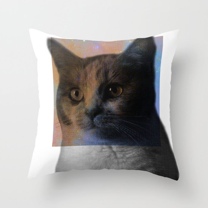 Space Cat Throw Pillow