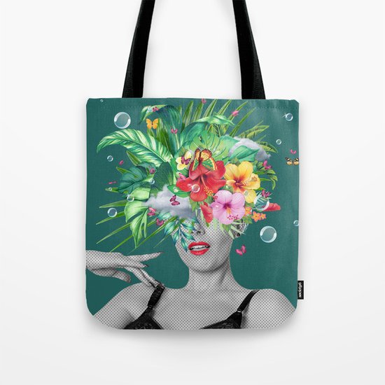 portriat floral Tote Bag