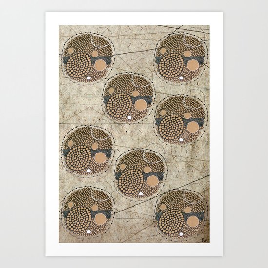 Honeybee Pattern Art Print