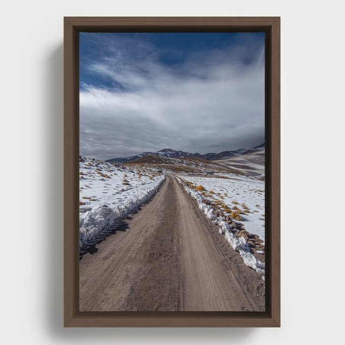Snow Desert Path Framed Canvas