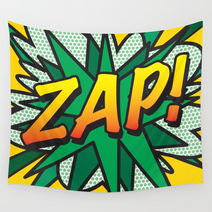 ZAP Comic Book Flash Cool Fun Modern Pop Art Wall Tapestry by