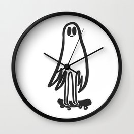 Ghost Rider Wall Clock | Funny, Digital, Spooky, Sketch, Ghost, Black And White, Graphicdesign, Skateboarding, Drawing, Playfull 