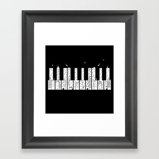 Piano Skyline Framed Art Print