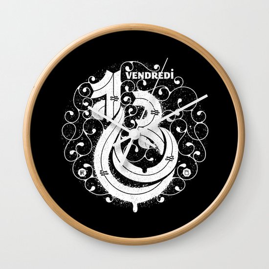 Vendredi 13 monogram Wall Clock