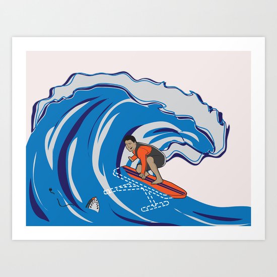 Pressing Waves Art Print