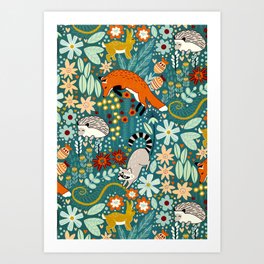 Woodland Pattern Art Print