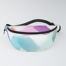 Watercolor brush texture pattern in white Fanny Pack