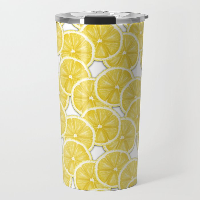 Lemon WaterColor paper pattern Travel Mug