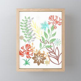 All Over Print Colourful Leaves - Vibrant  Framed Mini Art Print