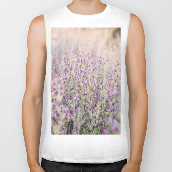 Purple flowers Biker Tank