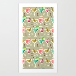 MCM Cocktails Pattern Art Print