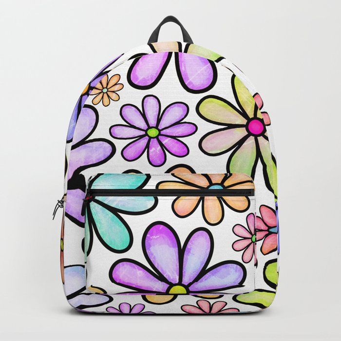 Doodle Daisy Flower Pattern 17 Backpack