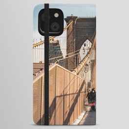 Brooklyn Bridge Golden Hour | Travel Photography in New York City iPhone Wallet Case