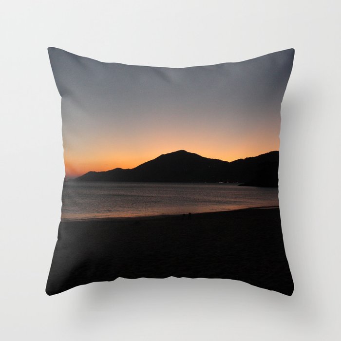 Brazil Photography - Beautiful Sunset By The Ocean Shore Throw Pillow
