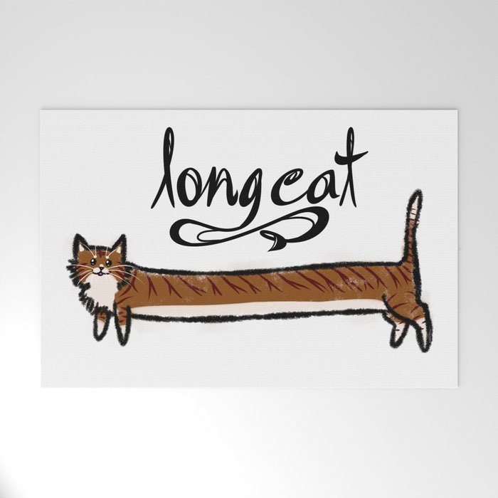 Long Cat (Brown Tabby) Welcome Mat