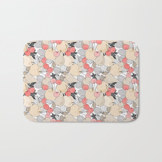 Retro pattern . Fruits and berries . Bath Mat