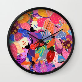 Flower pattern. Wall Clock