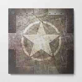 Army Star on Distressed Riveted Metal Door Metal Print | Armystar, Curated, Usarmy, Army, Armedforce, Graphicdesign, Metal, Digital, Steel, Star 