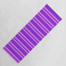[ Thumbnail: Violet and Purple Colored Stripes/Lines Pattern Yoga Mat ]