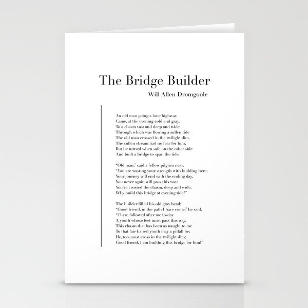 The Bridge Builder by Will Allen Dromgoole Stationery Cards