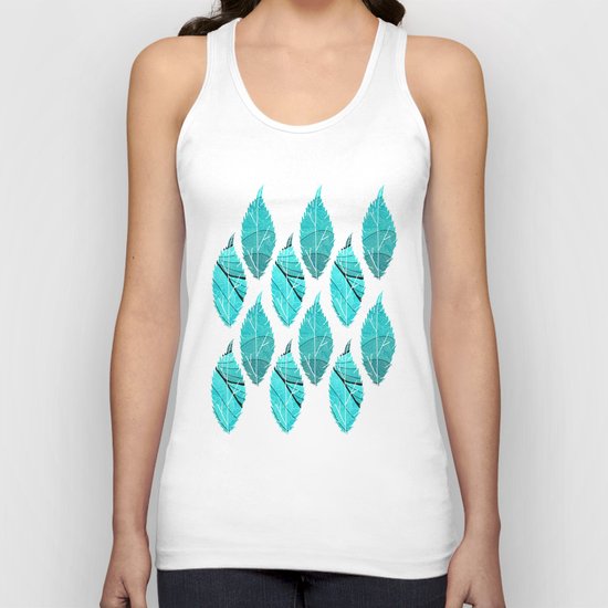 Blue Leaves Unisex Tank Top