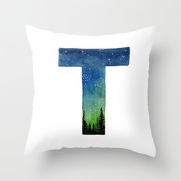 Galaxy Alphabet Series: T Throw Pillow