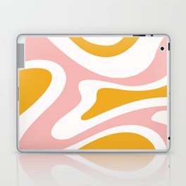 Modern Abstract Pattern 1 in Mustard Pale Pink (Liquid Swirl Design) Laptop Skin