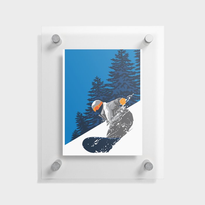 Snowboard Powder Snow Floating Acrylic Print