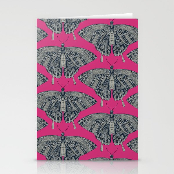swallowtail butterfly pink indigo Stationery Cards