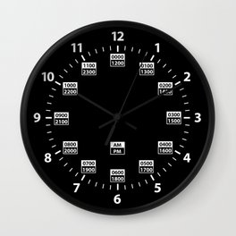 24 Hour Military Style Time Wall Clock