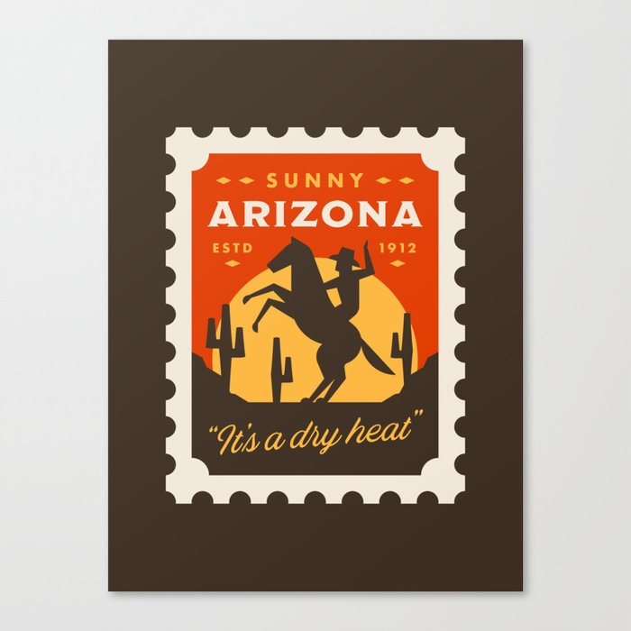 Sunny Arizona Stamp Canvas Print