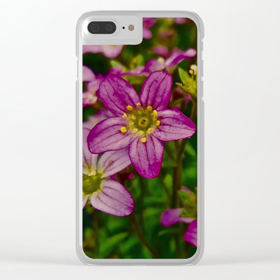 Sweet Little Pink Flowers Clear iPhone Case